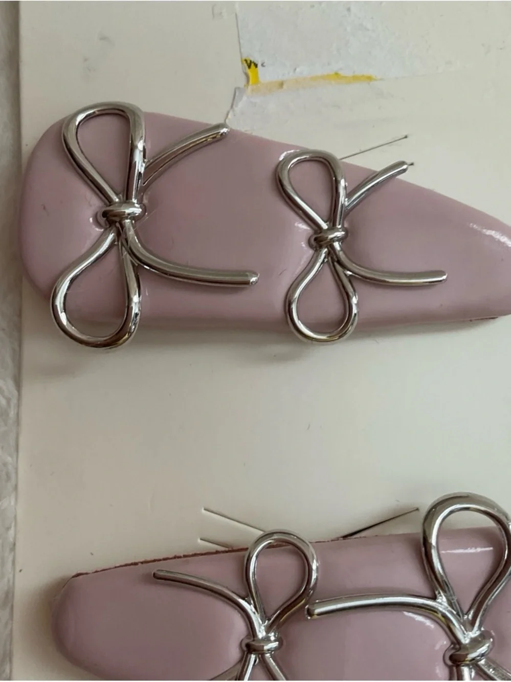 a new day Lilac Hair Clips with Silver Bow Detail - Set of 2